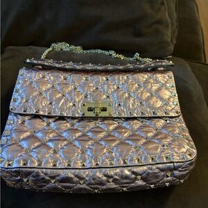 Valentino Garavani Metallic Quilted Shoulder Bag